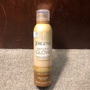 Jergens Natural Glow Foaming Daily Moisturizer MEDIUM TO TAN Quick Dry, 6.25oz